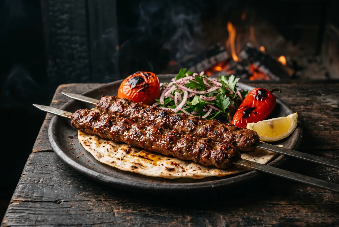Assiette Adana — Servi avec blé ou frites et salade