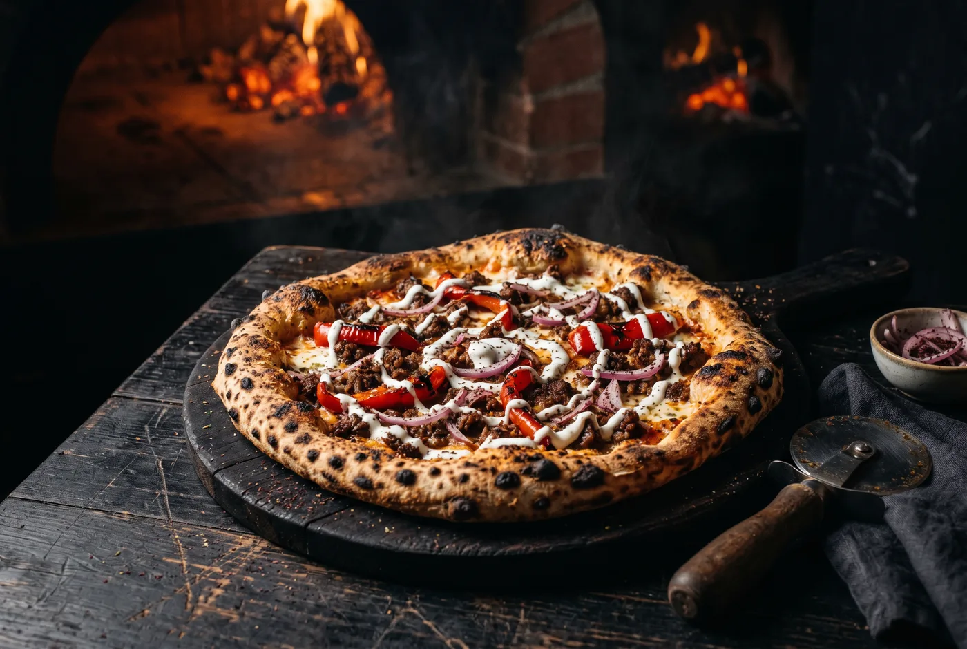 Pizza Kebab — Sauce tomate, mozzarella, kebab